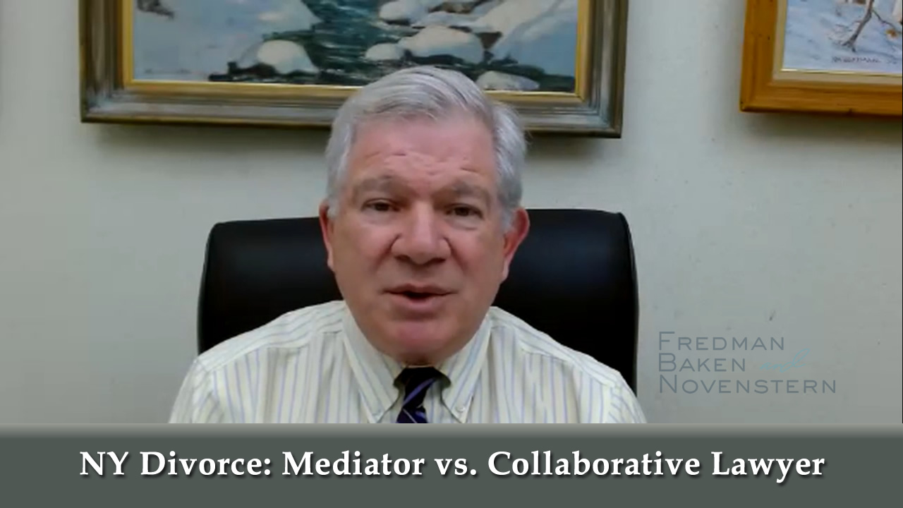 Attorney Ken Novenstern explains the differences between the role of a mediator and that of a collaborative lawyer in a New York divorce.